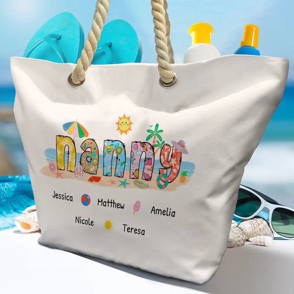 Maman Grand-mère Plage Ambiance Été - Sac de plage personnalisé 