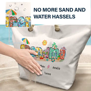 Maman Grand-mère Plage Ambiance Été - Sac de plage personnalisé 
