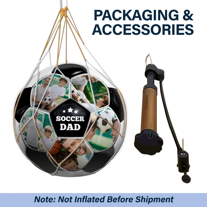 Photo personnalisée « J'ai marqué un but avec toi, papa » - Ballon de football personnalisé 