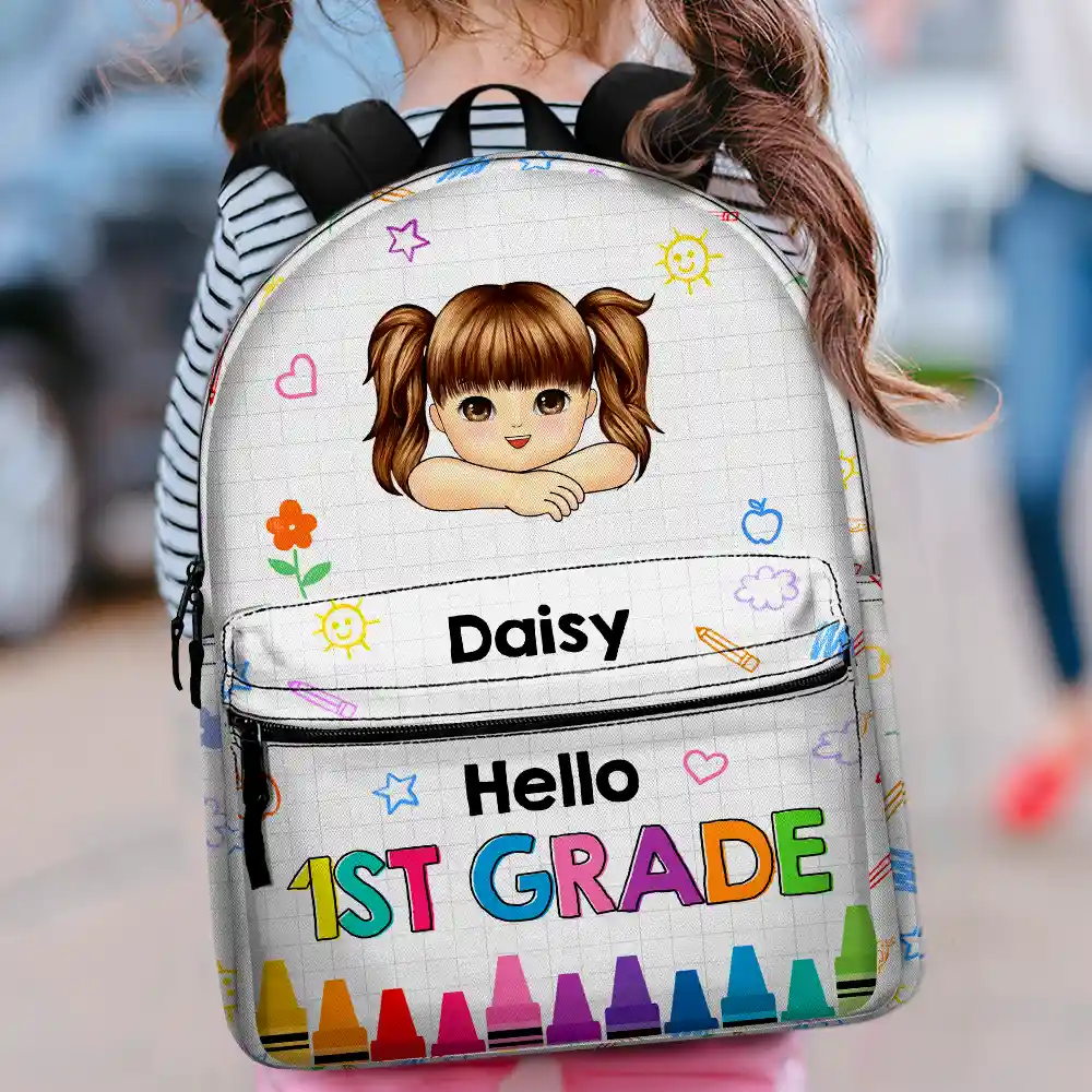 Hello School Personalized Canvas Backpack Wander Prints