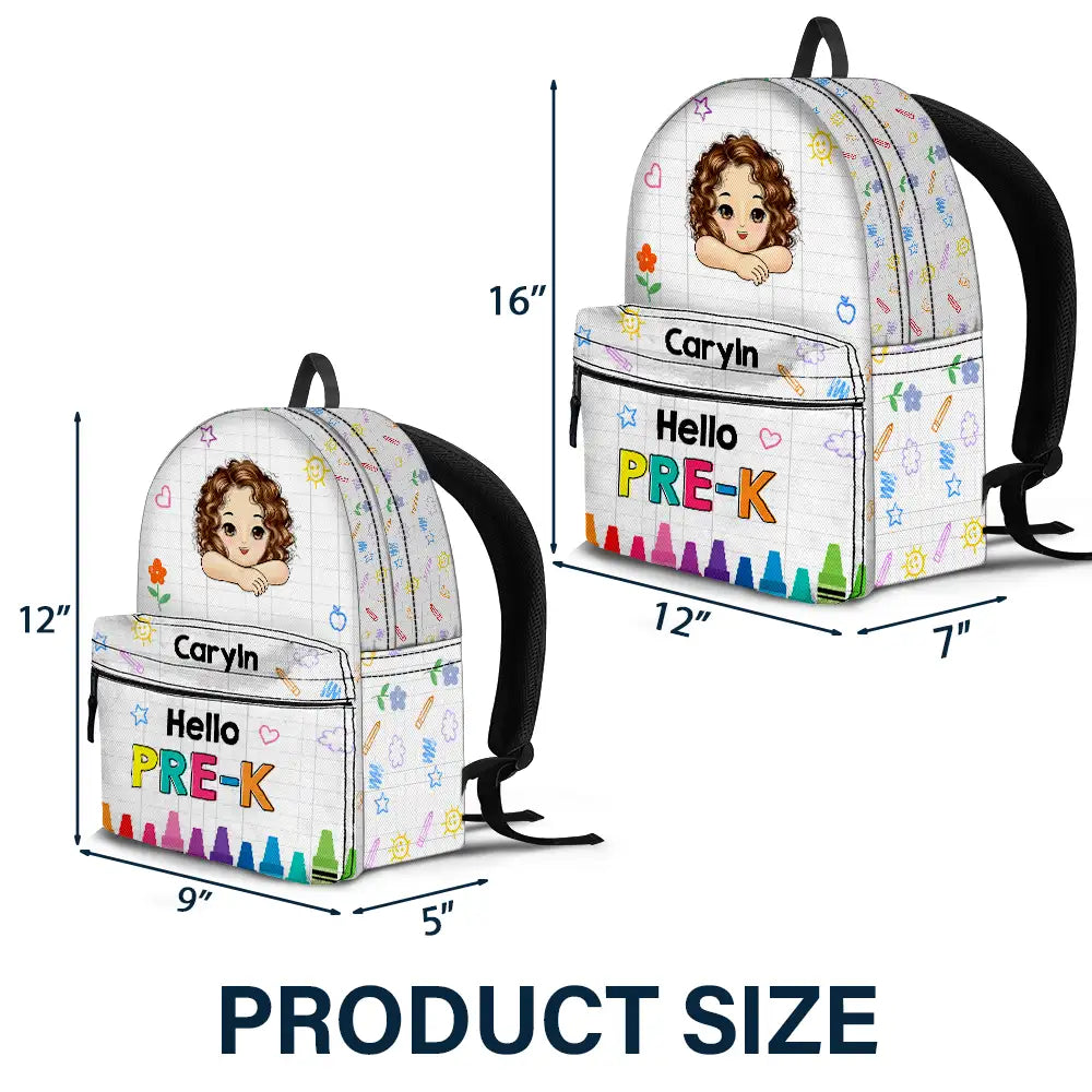 Hello School - Personalized Canvas Backpack