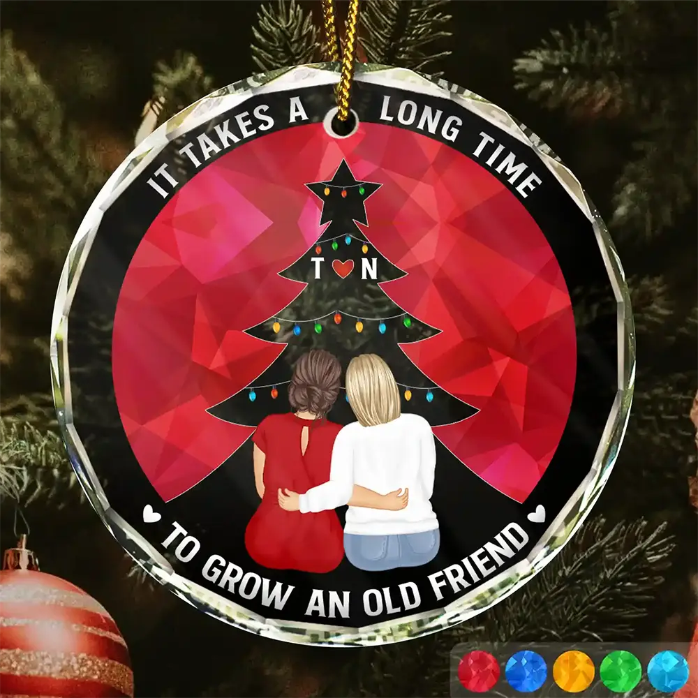 Grow An Old Friend - Personalized Circle Glass Ornament