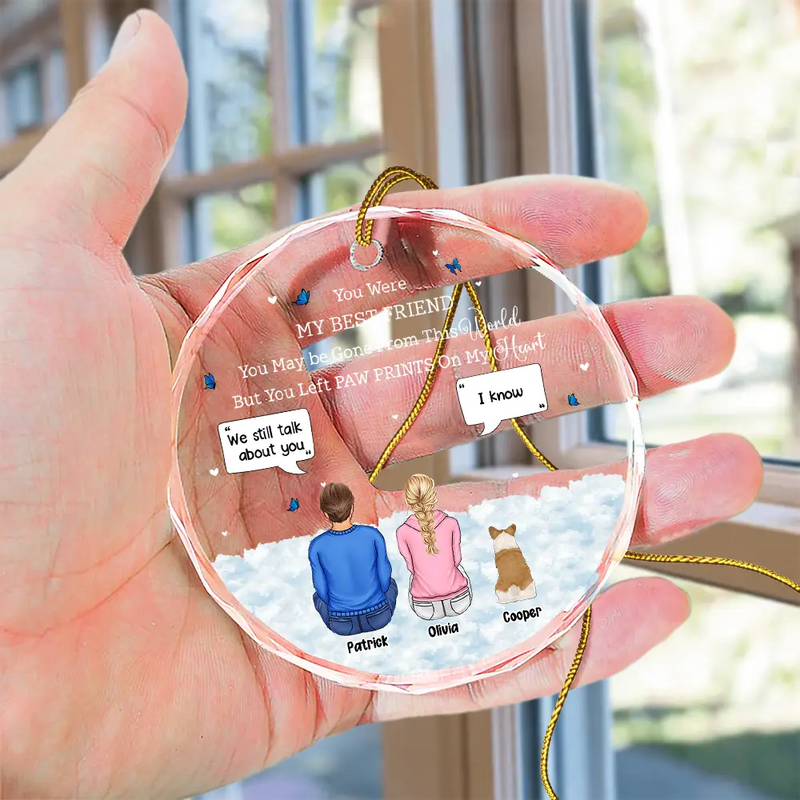 You Were My Favorite Hello And Hardest Goodbye - Personalized Circle Glass Ornament