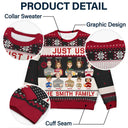 Just Us Family Flat Art - Personalized Unisex Ugly Sweater