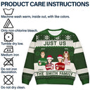 Just Us Family Flat Art - Personalized Unisex Ugly Sweater