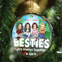 Noël ensemble dans l'esprit - Ornement en verre rond personnalisé 