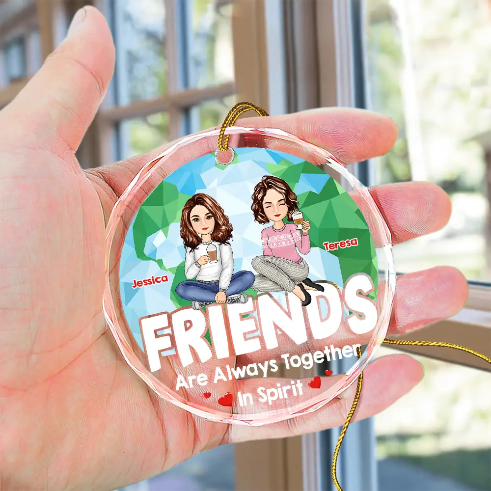 Noël ensemble dans l'esprit - Ornement en verre rond personnalisé 