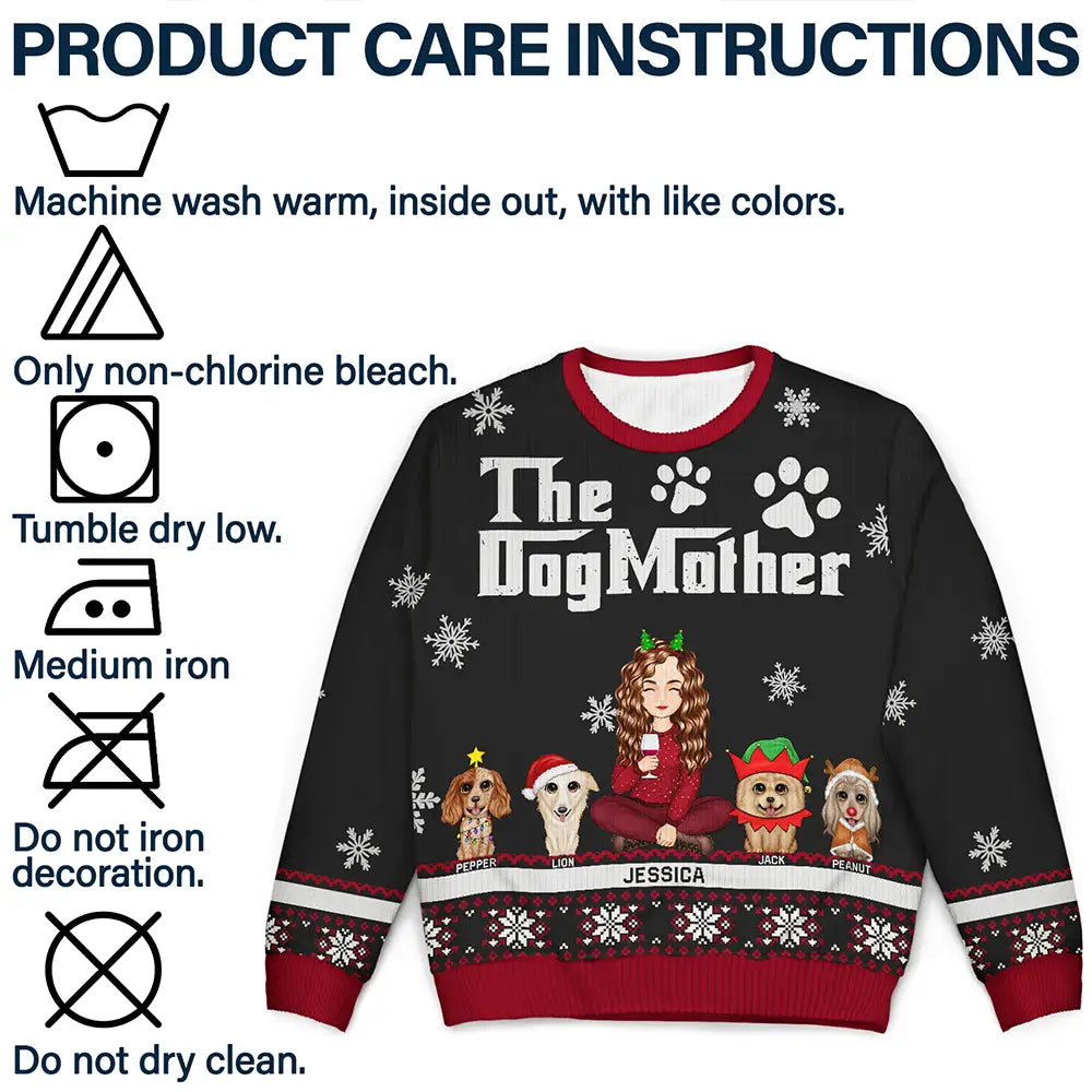 Christmas The Dogmother The Dogfather - Personalized Unisex Ugly Sweater