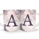 Letter Monogram Marble - Personalized White Edge-to-Edge Mug
