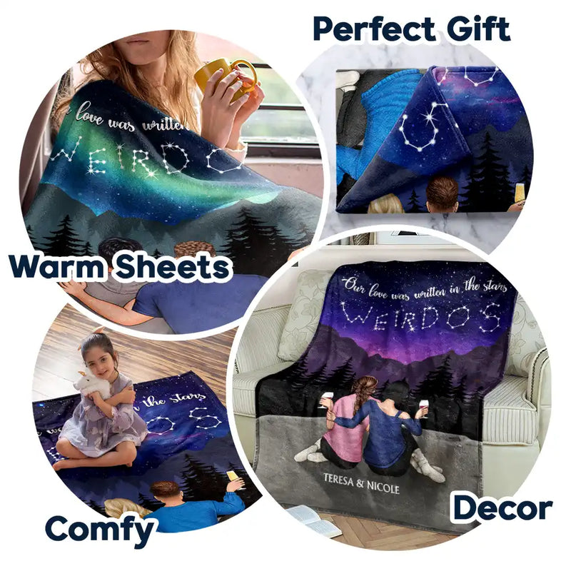 Our Love Was Written In The Star - Personalized Fleece Blanket, Sherpa Blanket