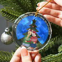 Grandissez vieux amis - Ornement en verre rond personnalisé 