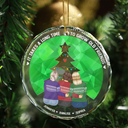 Grandissez vieux amis - Ornement en verre rond personnalisé 