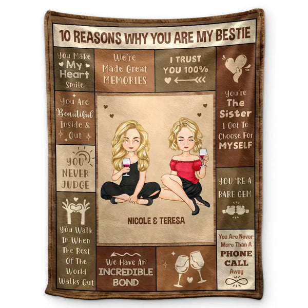 Raisons pour lesquelles tu es mon meilleur ami - Couverture polaire personnalisée, couverture sherpa 