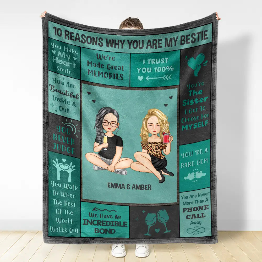 Reasons Why You Are My Bestie - Personalized Fleece Blanket, Sherpa Blanket