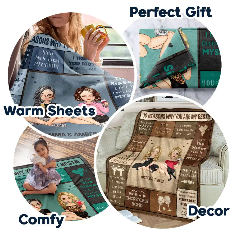 Reasons Why You Are My Bestie - Personalized Fleece Blanket, Sherpa Blanket