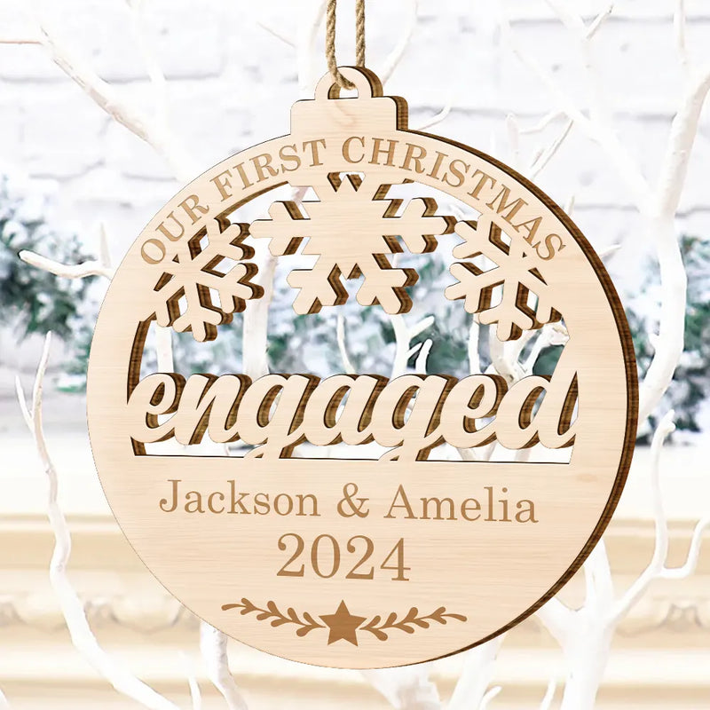 Our First Christmas - Personalized Wooden Cutout Ornament