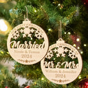 Our First Christmas - Personalized Wooden Cutout Ornament