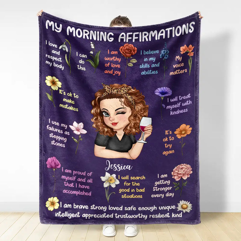 Affirmation Blanket - Personalized Fleece Blanket, Sherpa Blanket