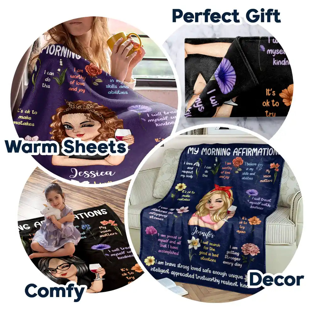 Affirmation Blanket - Personalized Fleece Blanket, Sherpa Blanket
