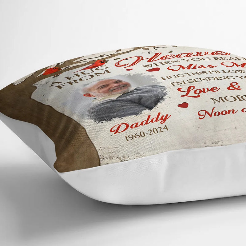 Custom Photo Memorial A Hug From Heaven - Personalized Pillow