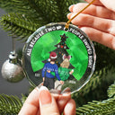 Two People Swiped Right - Personalized Circle Glass Ornament