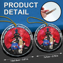 Two People Swiped Right - Personalized Circle Glass Ornament