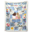 Gift For Sisters,Gift For Bestie,Love - Sending You Big Hugs - Personalized Fleece Blanket, Sherpa Blanket