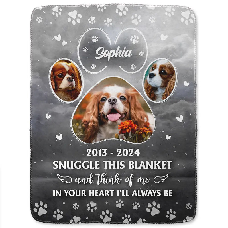 Pet Lovers, Memorial - Custom Photo In Your Heart I'll Always Be Pet - Personalized Fleece Blanket, Sherpa Blanket