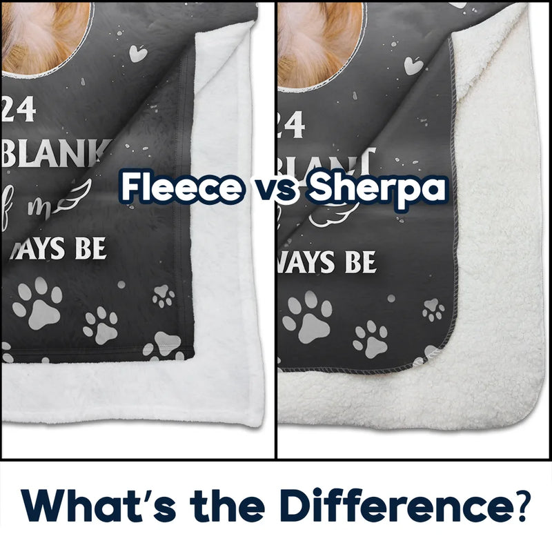 Pet Lovers, Memorial - Custom Photo In Your Heart I'll Always Be Pet - Personalized Fleece Blanket, Sherpa Blanket