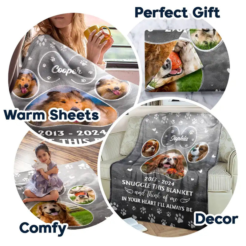 Pet Lovers, Memorial - Custom Photo In Your Heart I'll Always Be Pet - Personalized Fleece Blanket, Sherpa Blanket