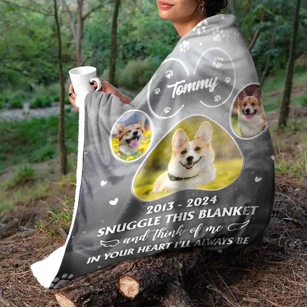 Pet Lovers, Memorial - Custom Photo In Your Heart I'll Always Be Pet - Personalized Fleece Blanket, Sherpa Blanket
