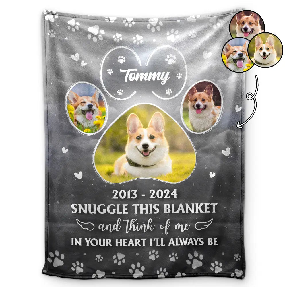 Custom Photo In Your Heart I'll Always Be Pet - Personalized Fleece Blanket, Sherpa Blanket