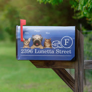 Pet Lovers, Dog Lovers, Cat Lovers - Family Name House Address Dogs Cats - Personalized Mailbox Cover