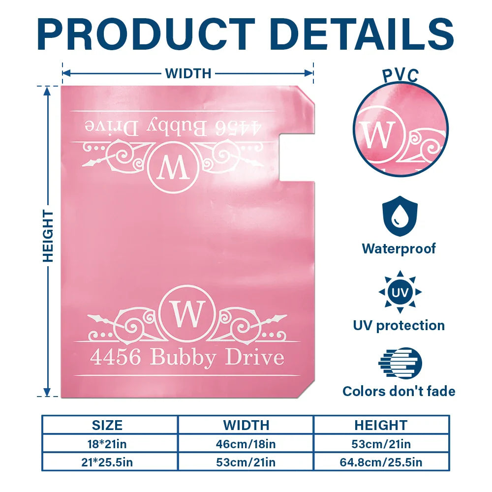 Family Name House Address Dogs Cats - Personalized Mailbox Cover