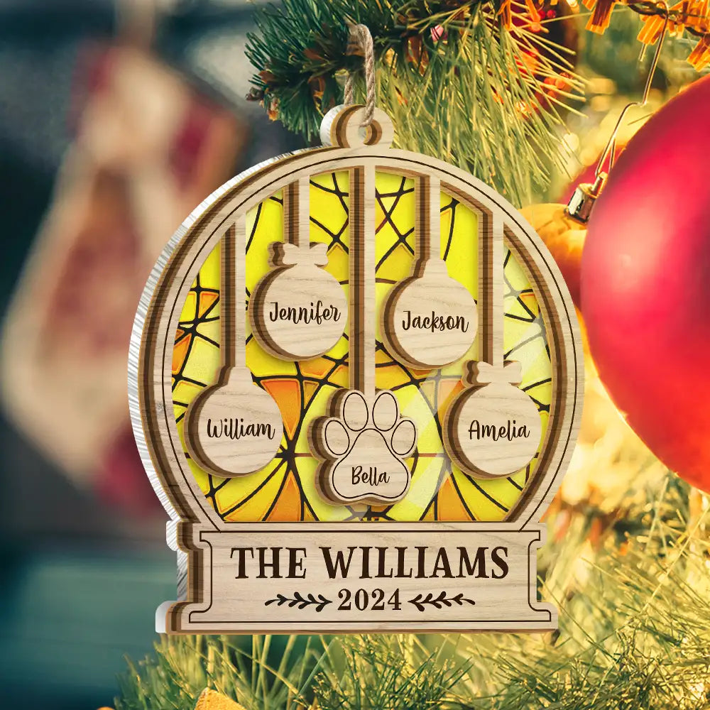 Family - Our Family Kids Pet - Personalized Suncatcher Ornament