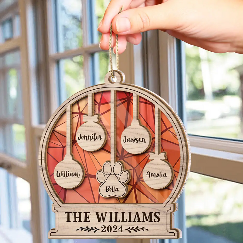 Family - Our Family Kids Pet - Personalized Suncatcher Ornament