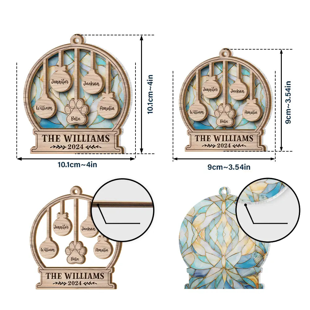 Family - Our Family Kids Pet - Personalized Suncatcher Ornament
