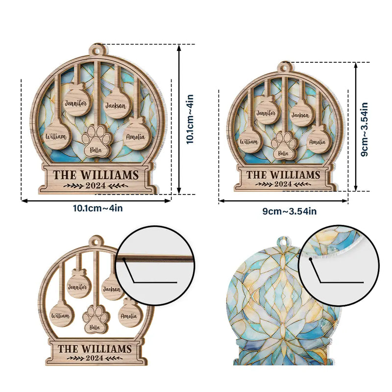 Family - Our Family Kids Pet - Personalized Suncatcher Ornament