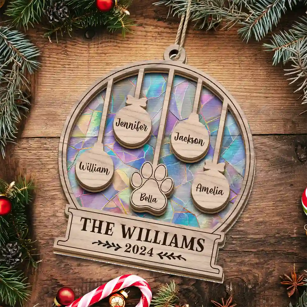 Family - Our Family Kids Pet - Personalized Suncatcher Ornament