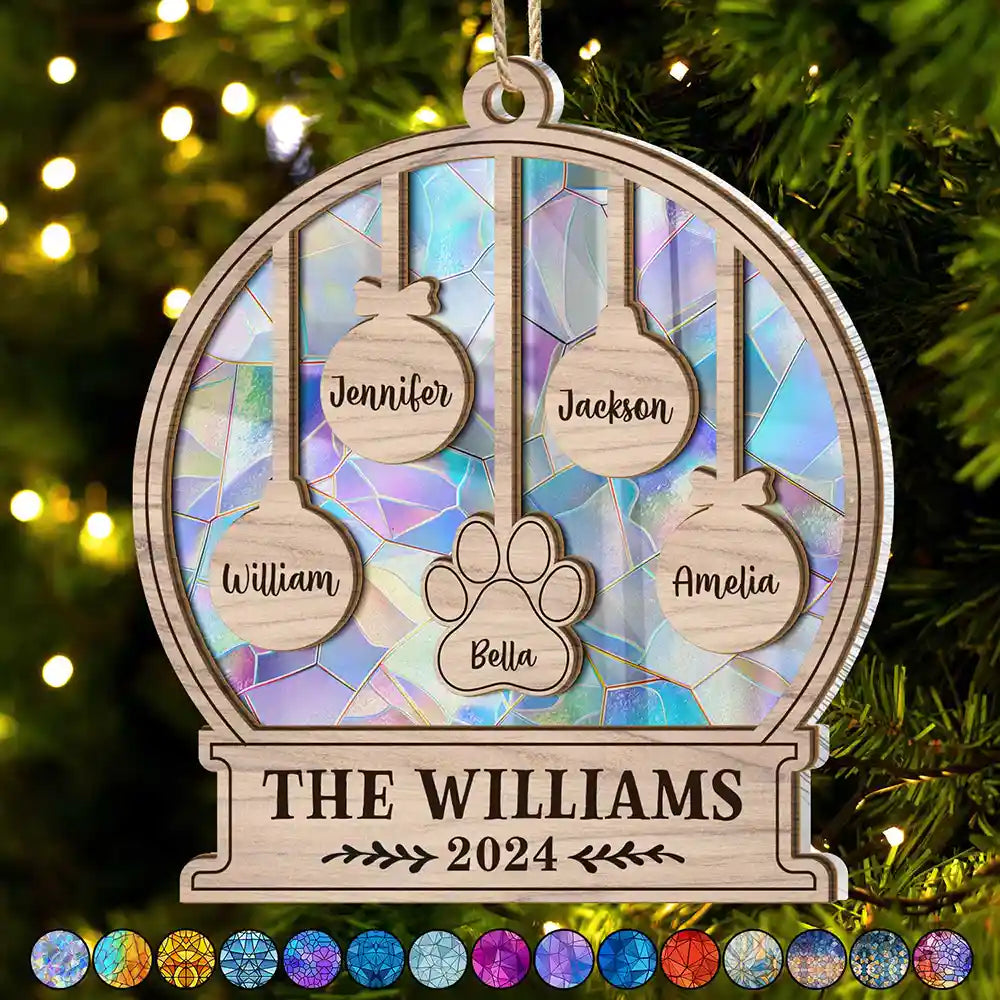 Our Family Kids Pet - Personalized Suncatcher Ornament