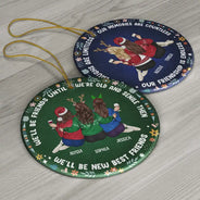 Gift For Bestie - Our Laughs Are Limitless Our Memories Are Countless - Personalized Circle Ceramic Ornament