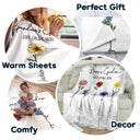 Gift For Grandma, Gift For Mother - Birth Flower Garden Love Grows Here - Personalized Fleece Blanket, Sherpa Blanket