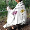 Birth Flower Garden Love Grows Here - Personalized Fleece Blanket, Sherpa Blanket