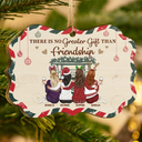 Gift For Bestie - There Is No Greater Gift Than Friendship - Personalized Medallion Wooden Ornament