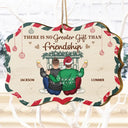 Gift For Bestie - There Is No Greater Gift Than Friendship - Personalized Medallion Wooden Ornament