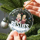 Christmas,Gift For Bestie,Happy - Besties You Match My Level Of Crazy - Personalized Circle Glass Ornament