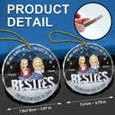 Christmas,Gift For Bestie,Happy - Besties You Match My Level Of Crazy - Personalized Circle Glass Ornament