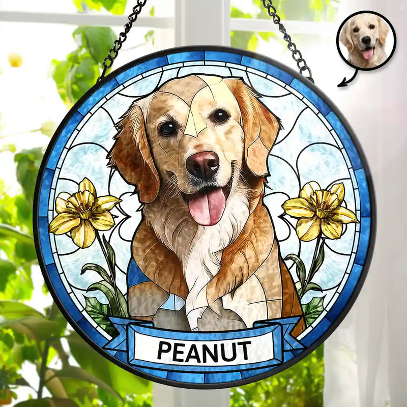 Personalizzato in vetro colorato Cane Silhouette Design finestra appeso Personalizzato in vetro colorato Cane Silhouette Design finestra appeso