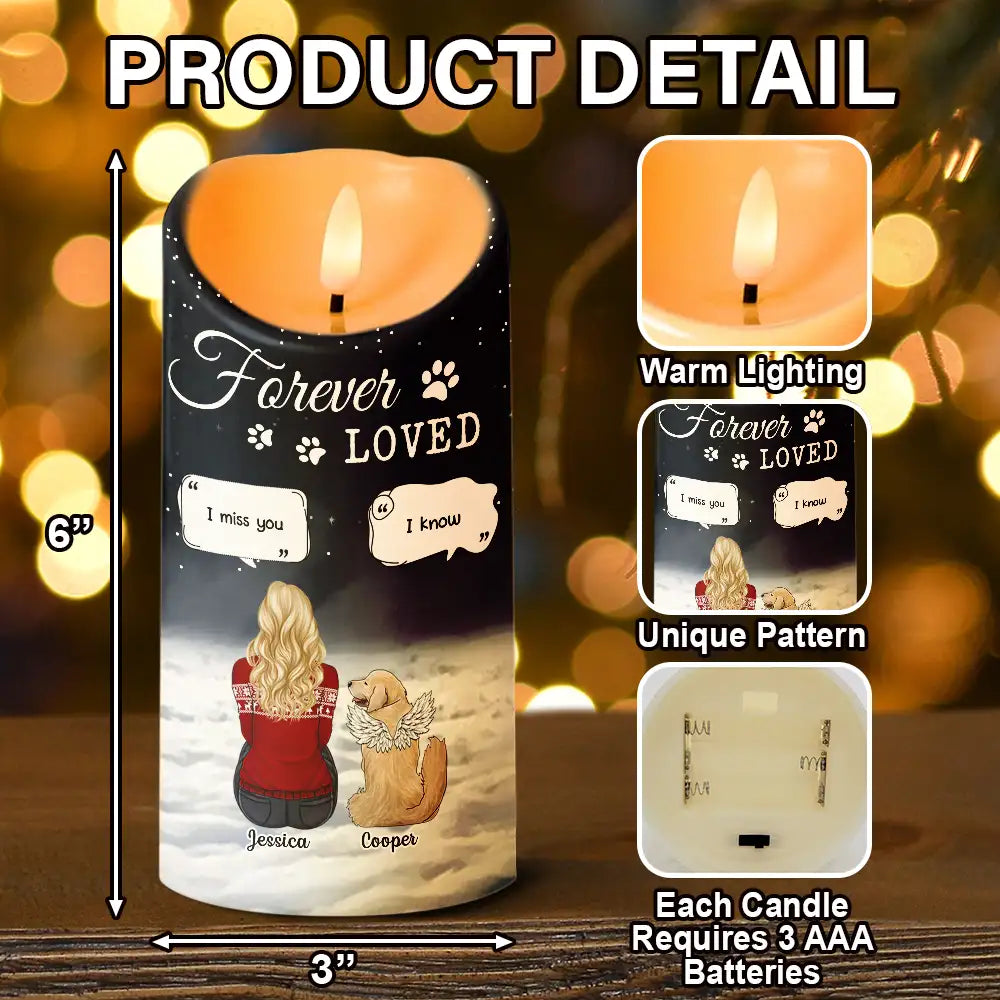 Pet Lovers - Memorial I Miss You Dog Cat - Personalized Flameless LED Candle