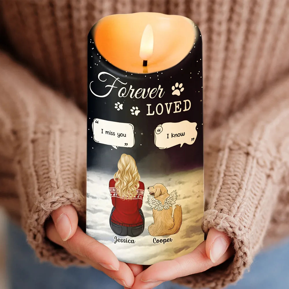 Pet Lovers - Memorial I Miss You Dog Cat - Personalized Flameless LED Candle